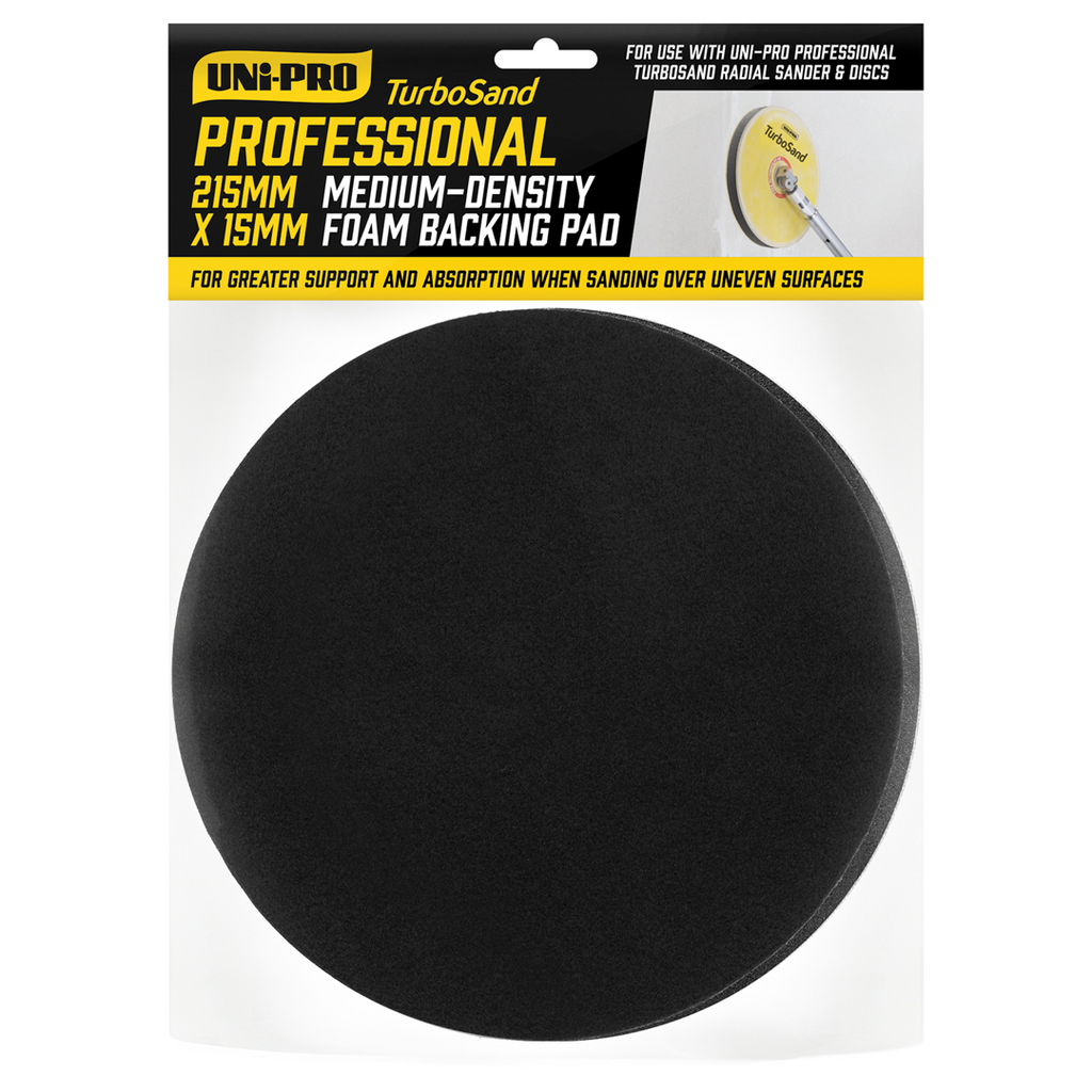 Uni-Pro Professional TurboSand Medium Density Foam Backing Pad 215mm x 15mm - Box of 6