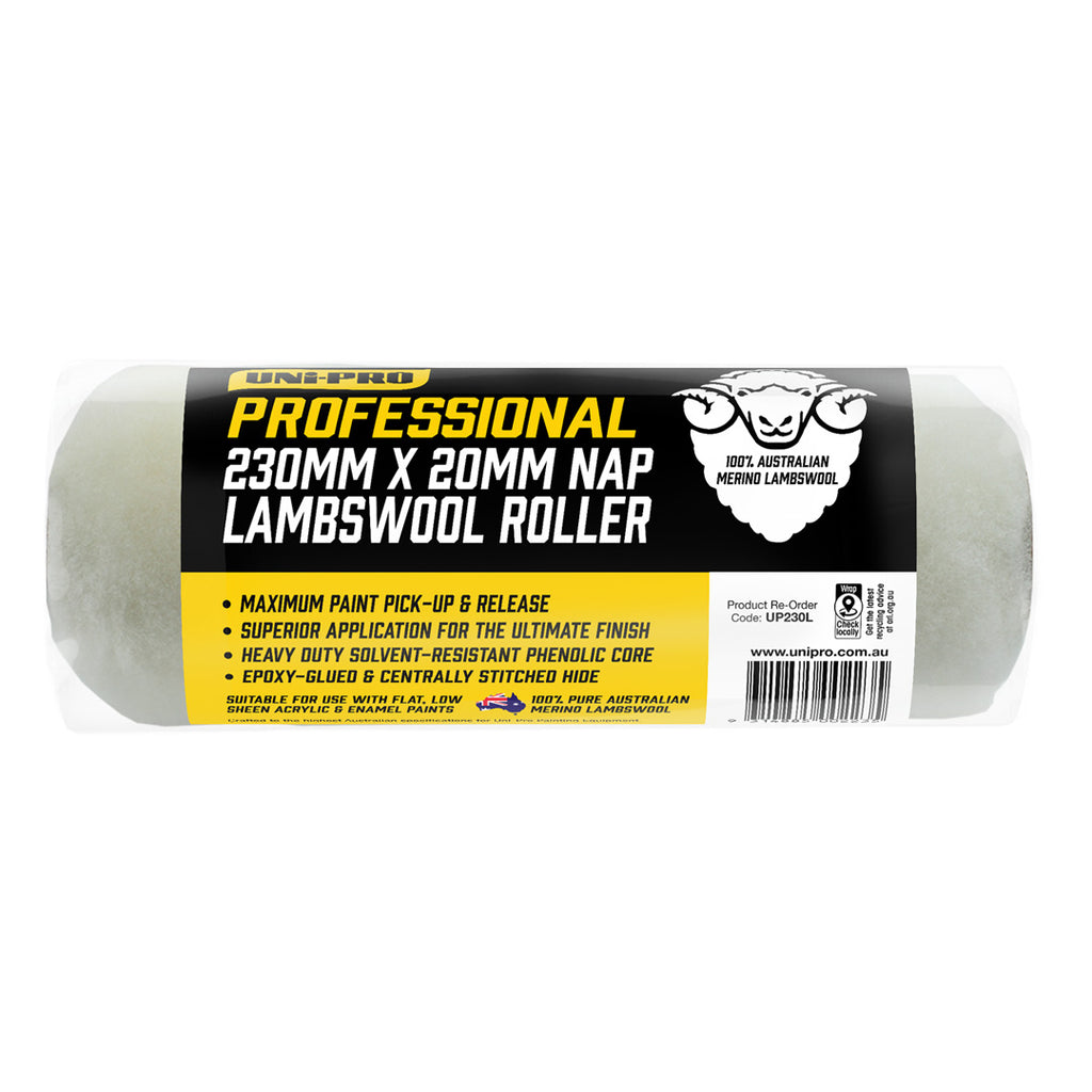 Uni-Pro Professional 230mm Sheepskin Roller Covers - Sold by Box