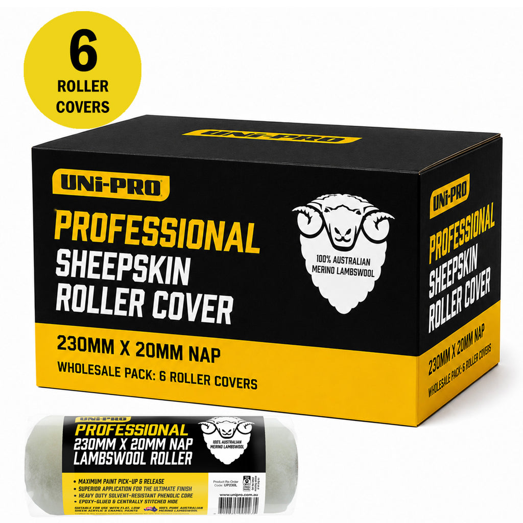 Uni-Pro Professional 230mm Sheepskin Roller Covers - Sold by Box