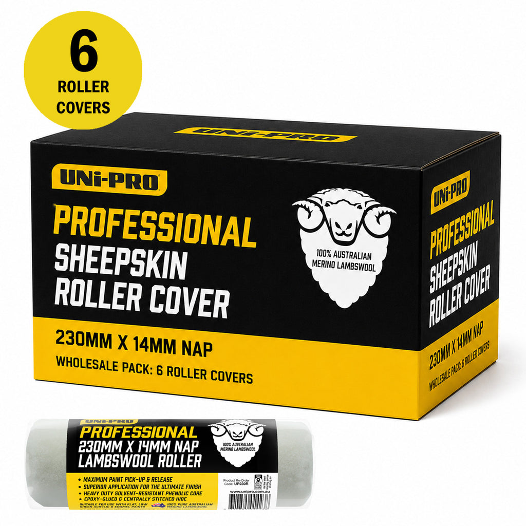 Uni-Pro Professional 230mm Sheepskin Roller Covers - Sold by Box