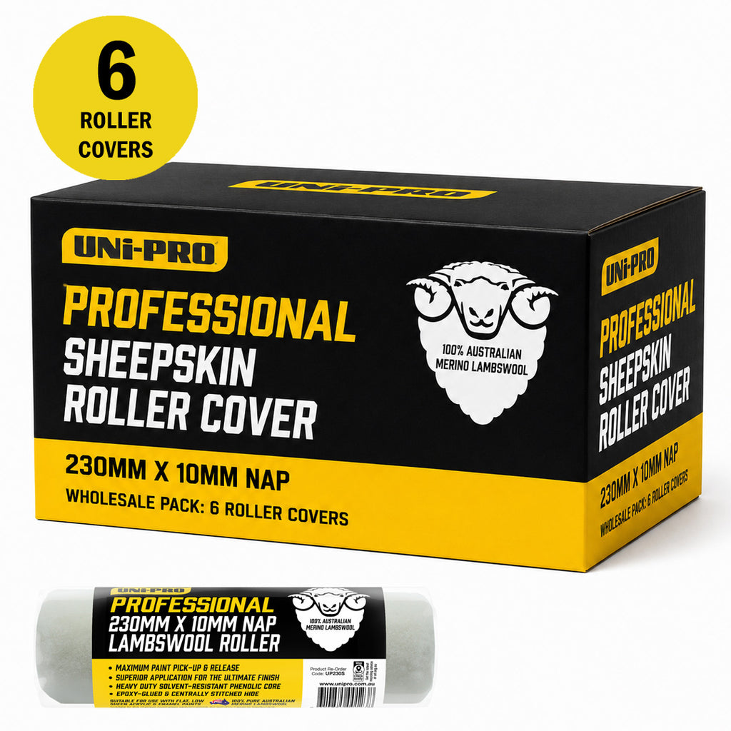 Uni-Pro Professional 230mm Sheepskin Roller Covers - Sold by Box