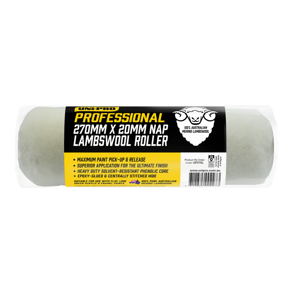 Uni-Pro Professional 270mm Sheepskin Roller Covers - Box of 6