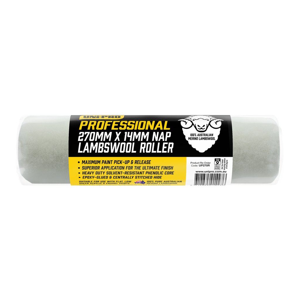 Uni-Pro Professional 270mm Sheepskin Roller Covers - Box of 6