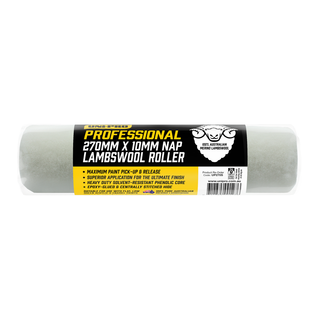 Uni-Pro Professional 270mm Sheepskin Roller Covers - Box of 6