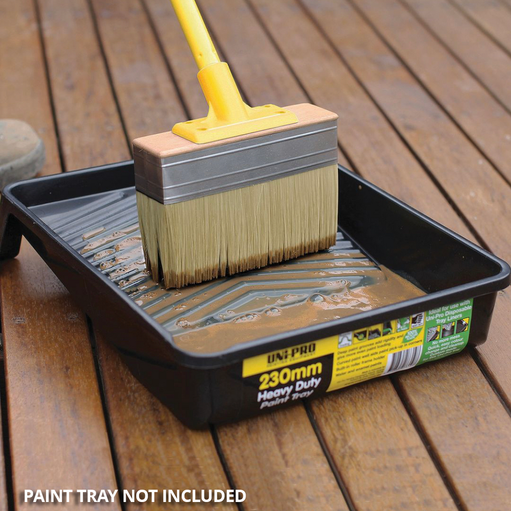 Uni-Pro Jumbo 175mm Decking Brush with Pole - Box of 6