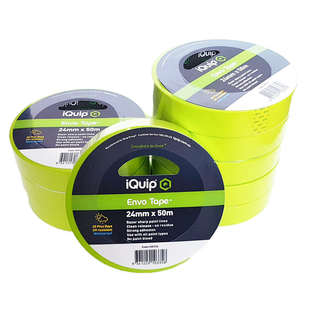iQuip 30-Day Envo Masking Tape 24mm x 50m / Box of 36 Rolls