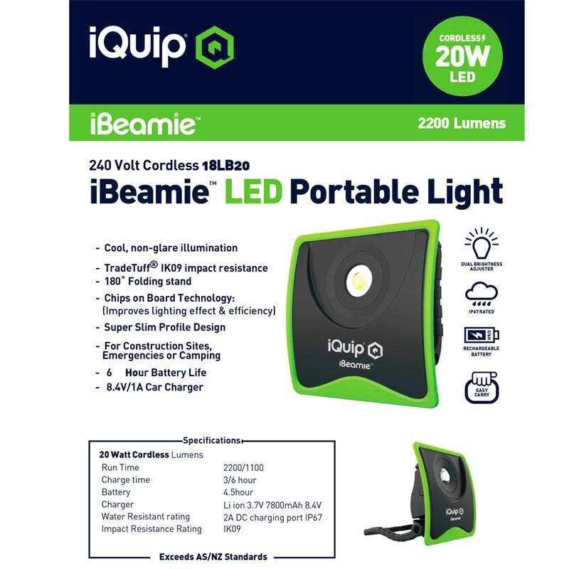 iQuip iBeamie Corded 240Volt Portable Light 60W