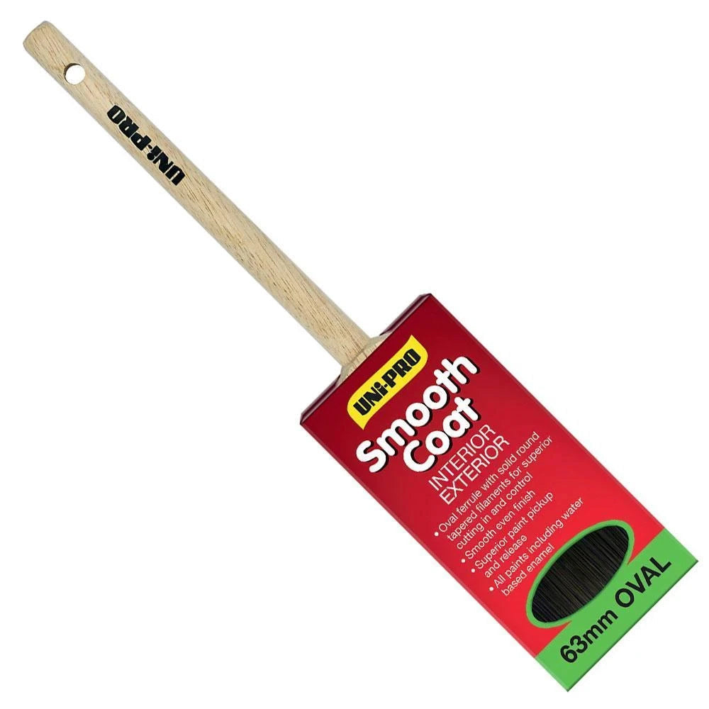 Uni-Pro Smooth Coat Synthetic Oval Cutter Paint Brush - Box of 12