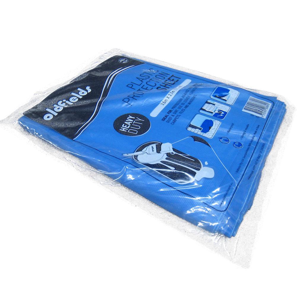 Seamless heavy duty blue plastic sheet for protecting furniture during renovations