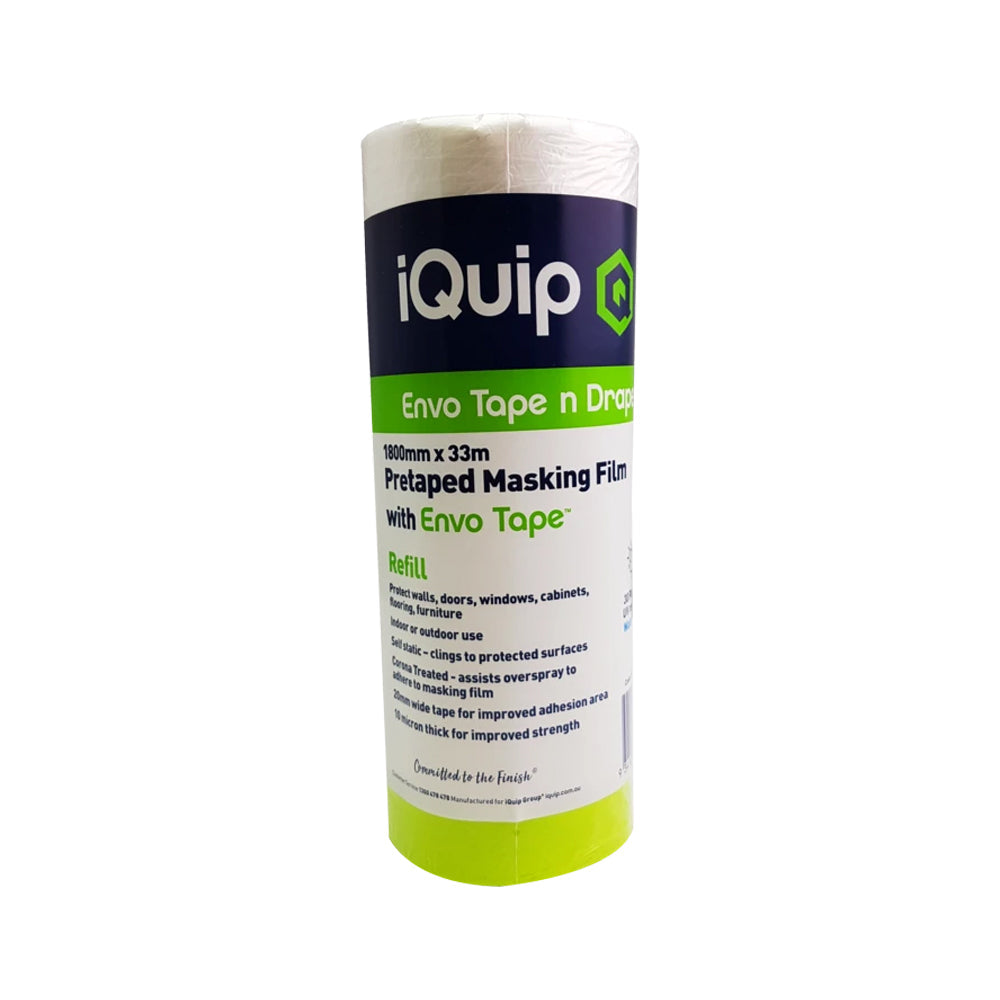 iQuip Envo Tape n Drape refill roll 1800mm x 33m with green UV resistant tape
